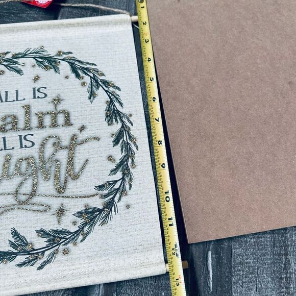 Christmas Gold Glitter Reindeer Wall Art Decor Banner & Sign Set - Picture 2 of 3